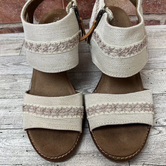 Custom Embellished Tan Canvas Heels - Picture 3 of 7